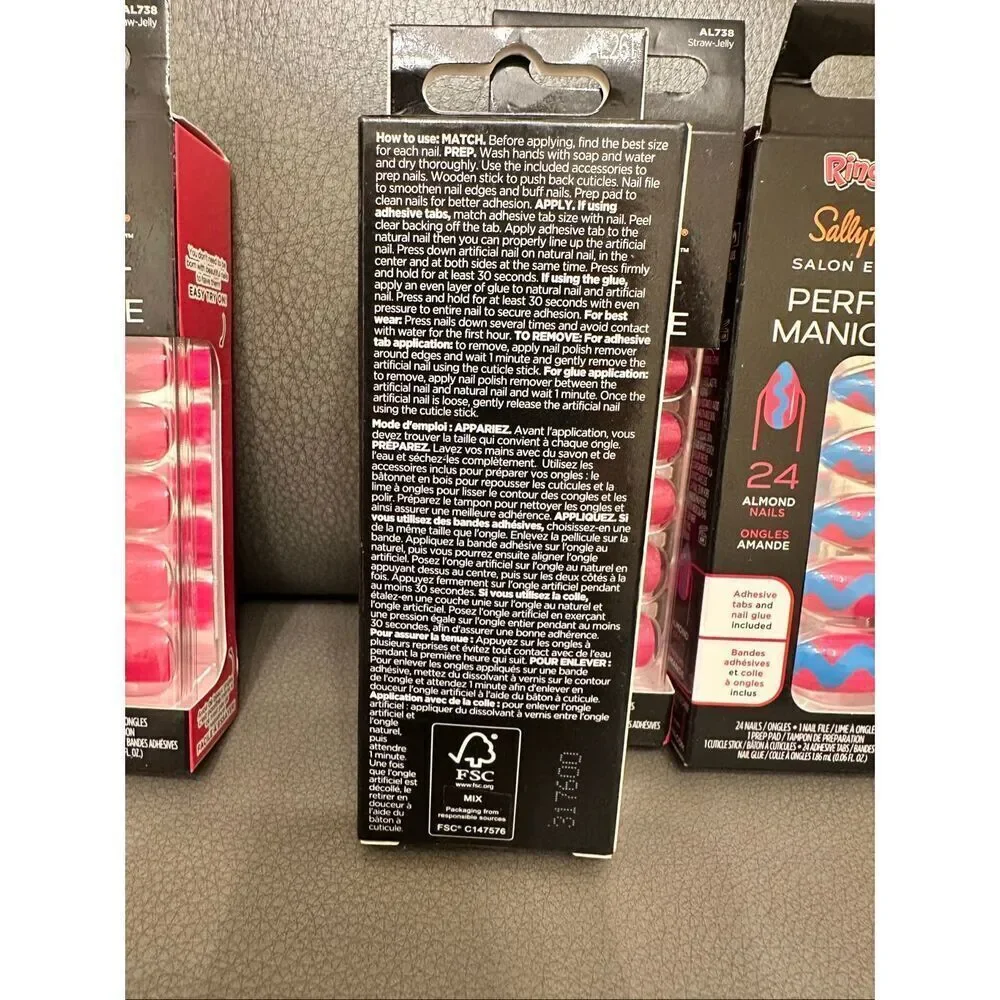 Sally Hansen 6 Sets of Almond Shaped Press On Nails New